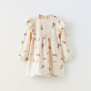 Zara ivory fall floral dress; Size 2-3yrs